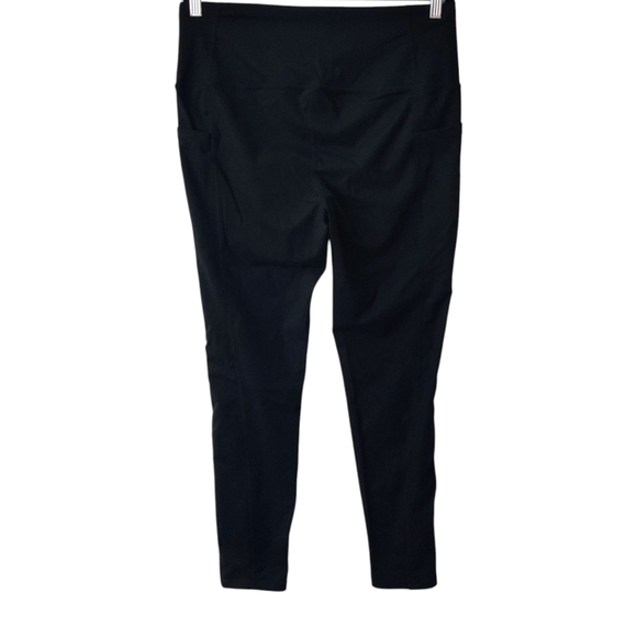 CHICO'S Ponte Pull-on Pants 2/L Ankle Shimmer Side Stripe Leggings Pockets - Picture 2 of 10